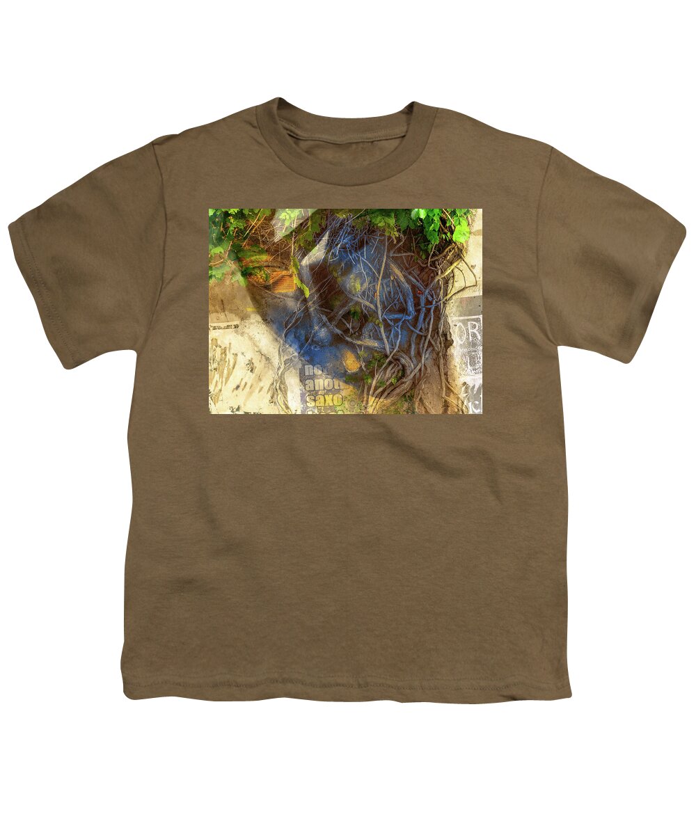 Collage Youth T-Shirt featuring the digital art The beauty and the old tree by Gabi Hampe