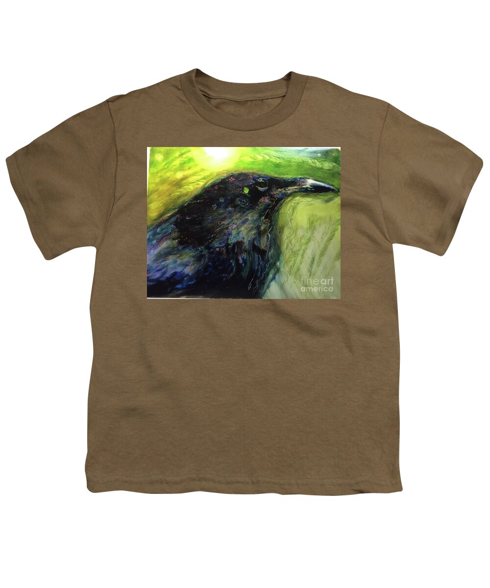 Raven Crows Youth T-Shirt featuring the painting The Breath of Winds by FeatherStone Studio Julie A Miller
