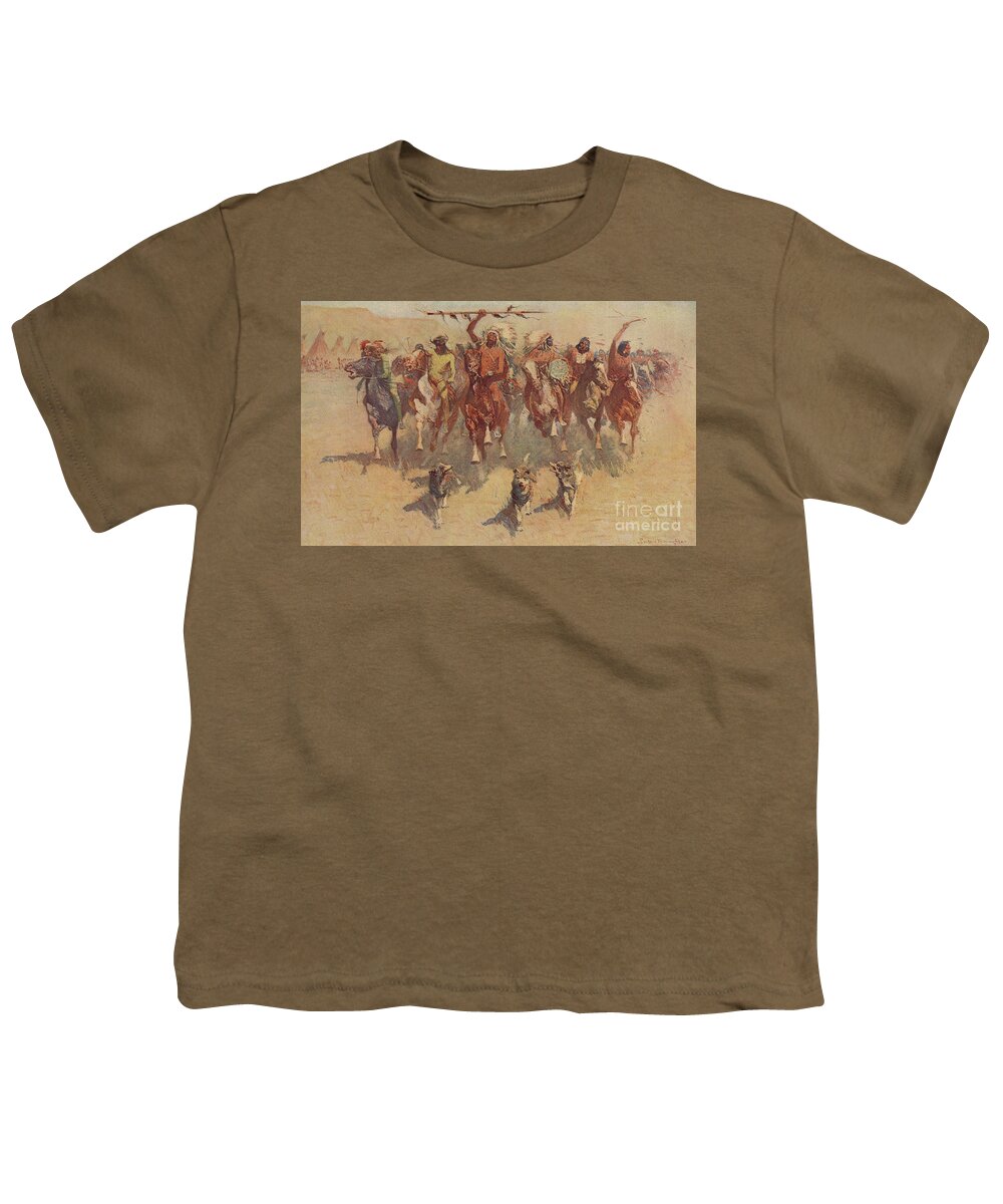 The Ceremony Of The Scalps Youth T-Shirt featuring the painting The Ceremony of the Scalps by Frederic Remington