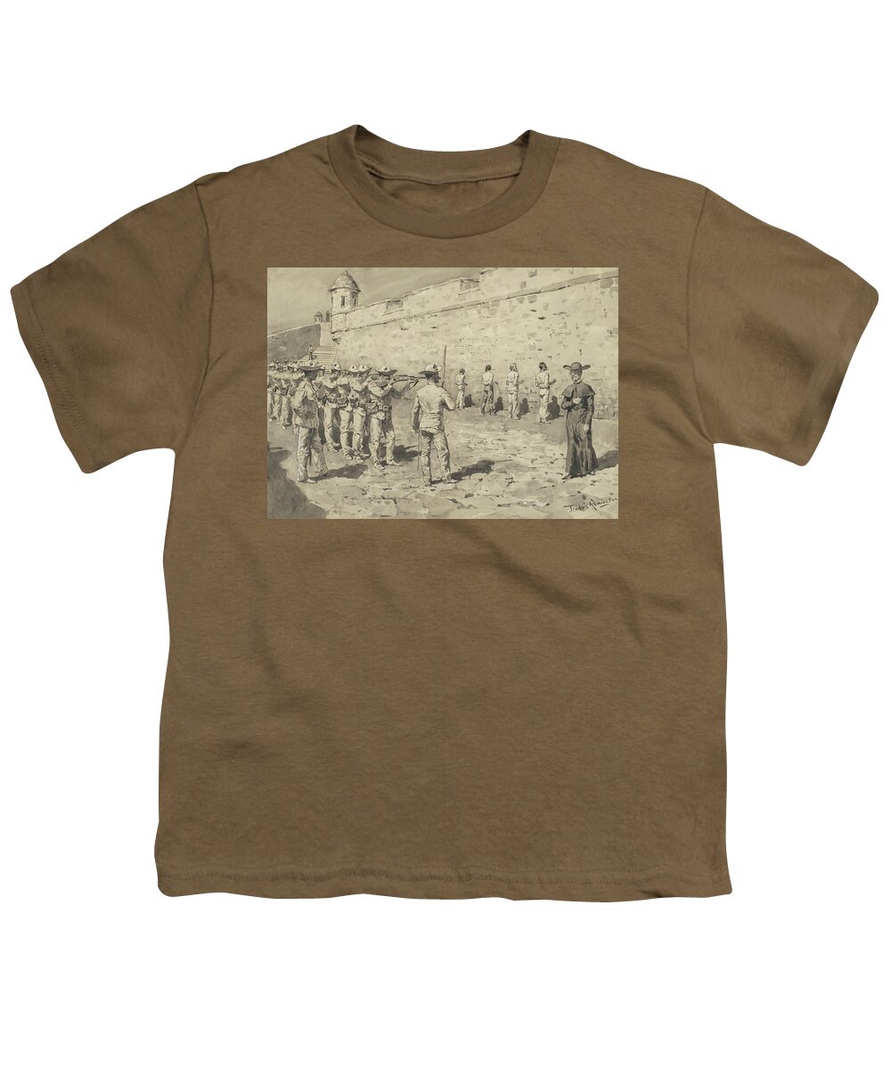 Remington Youth T-Shirt featuring the drawing The Cuban Martyrdom by Frederic Remington