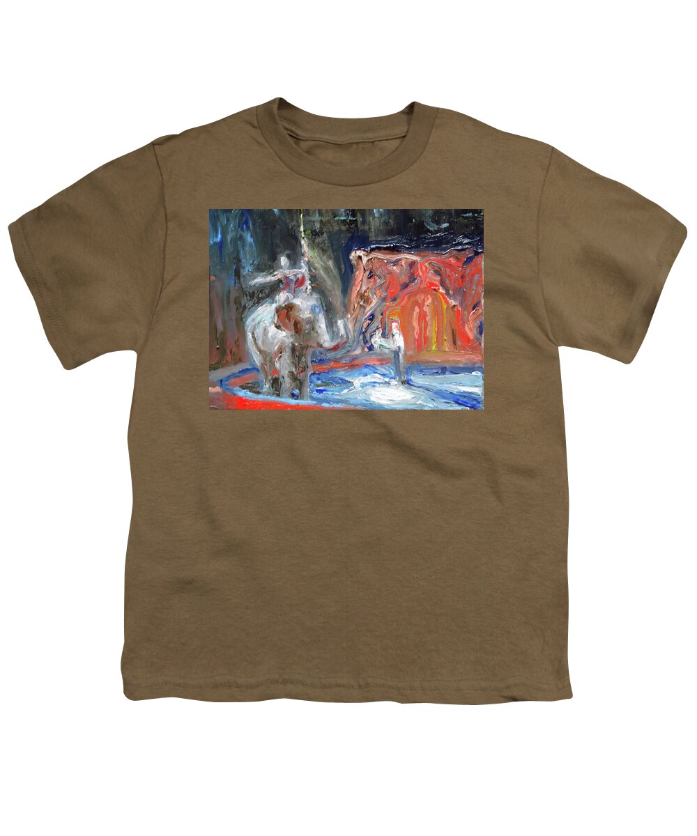 Elephant Youth T-Shirt featuring the painting The Final Curtain by Susan Esbensen