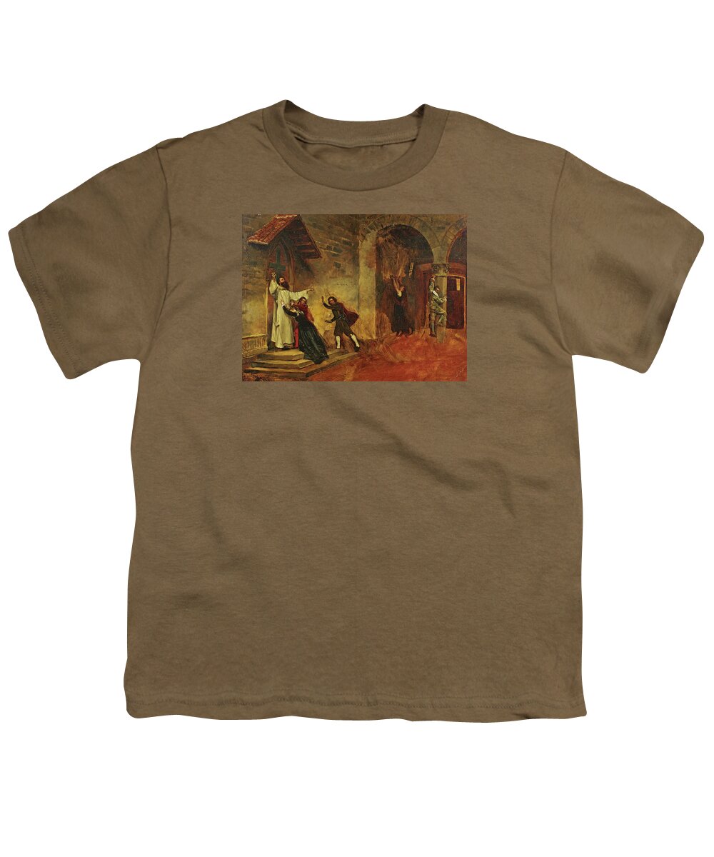 Attributed To Jean-paul Laurens Youth T-Shirt featuring the painting The Fire by Attributed to Jean-Paul Laurens
