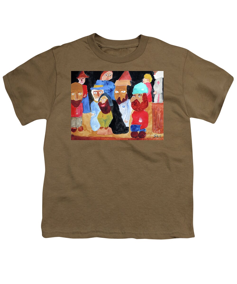 Gang Youth T-Shirt featuring the painting The Gang by Sandy McIntire