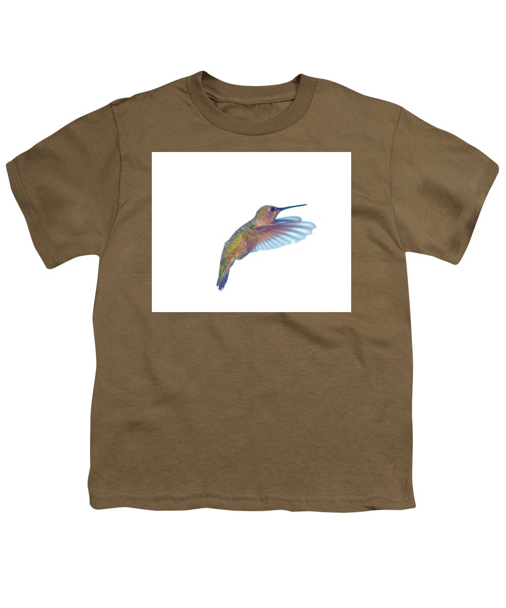 Birds Youth T-Shirt featuring the photograph The grace of a hummingbird by Jeff Swan