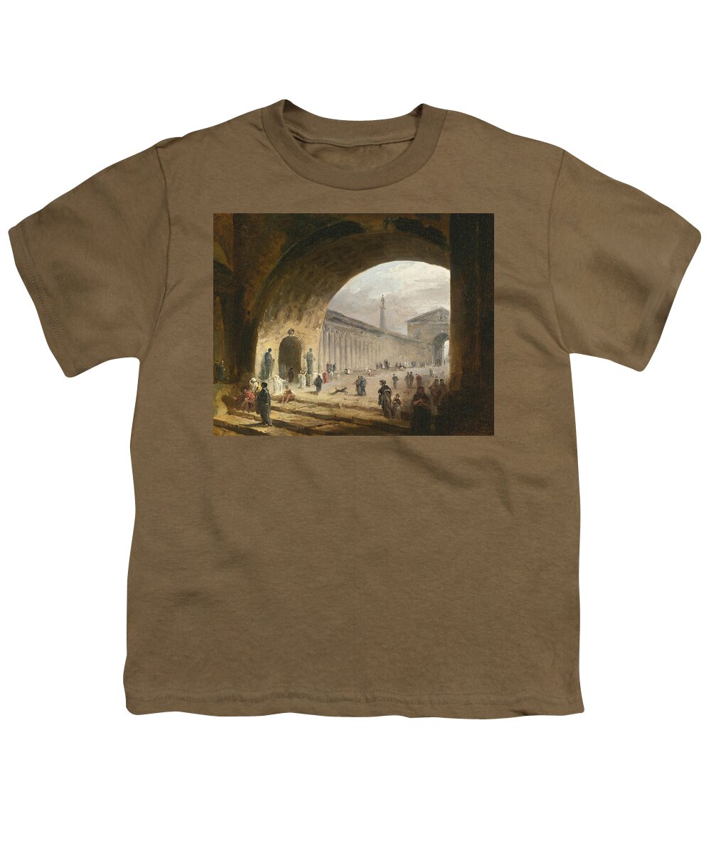 Hubert Robert Youth T-Shirt featuring the painting The Great Archway by Hubert Robert