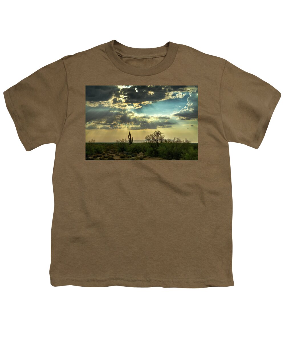 Arizona Youth T-Shirt featuring the photograph The Heavenly Desert Skies by Saija Lehtonen