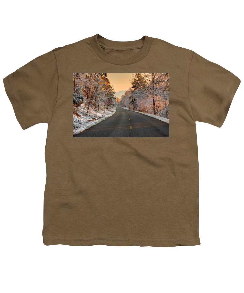Roadway Youth T-Shirt featuring the photograph The Morning Shines by Mike Eingle