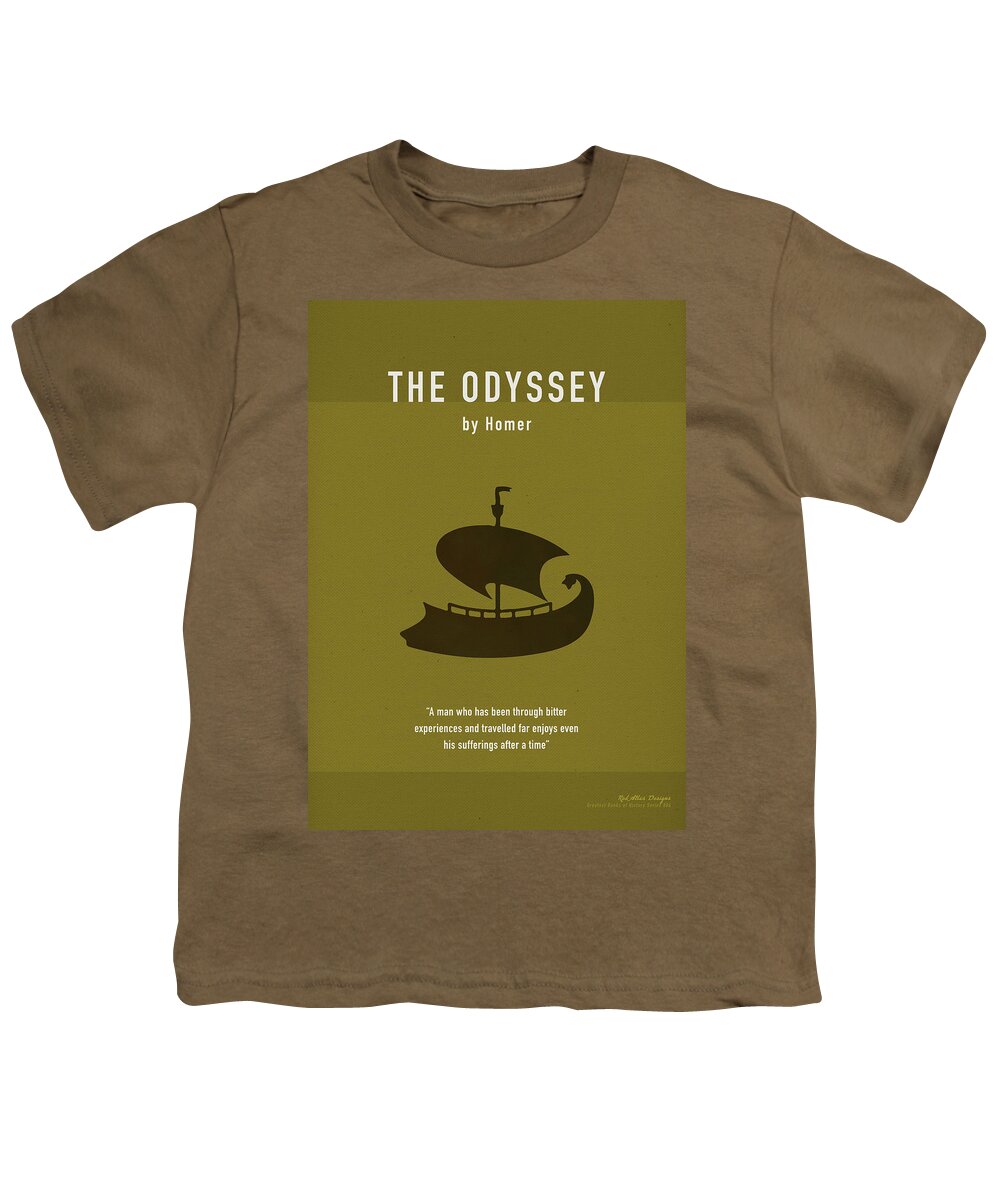 The Odyssey Youth T-Shirt featuring the mixed media The Odyssey Greatest Books Ever Series 006 by Design Turnpike