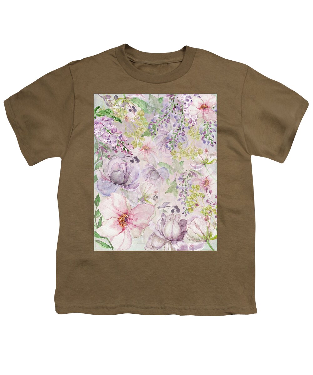 Gardens Youth T-Shirt featuring the mixed media The Pastel Garden by Colleen Taylor