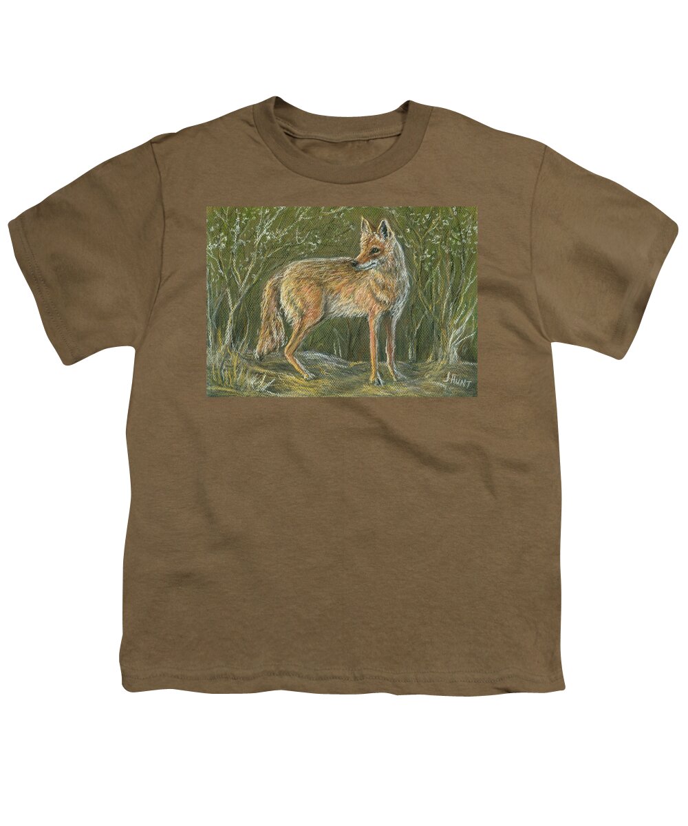 Animal Youth T-Shirt featuring the painting The Scout, Coyote by June Hunt