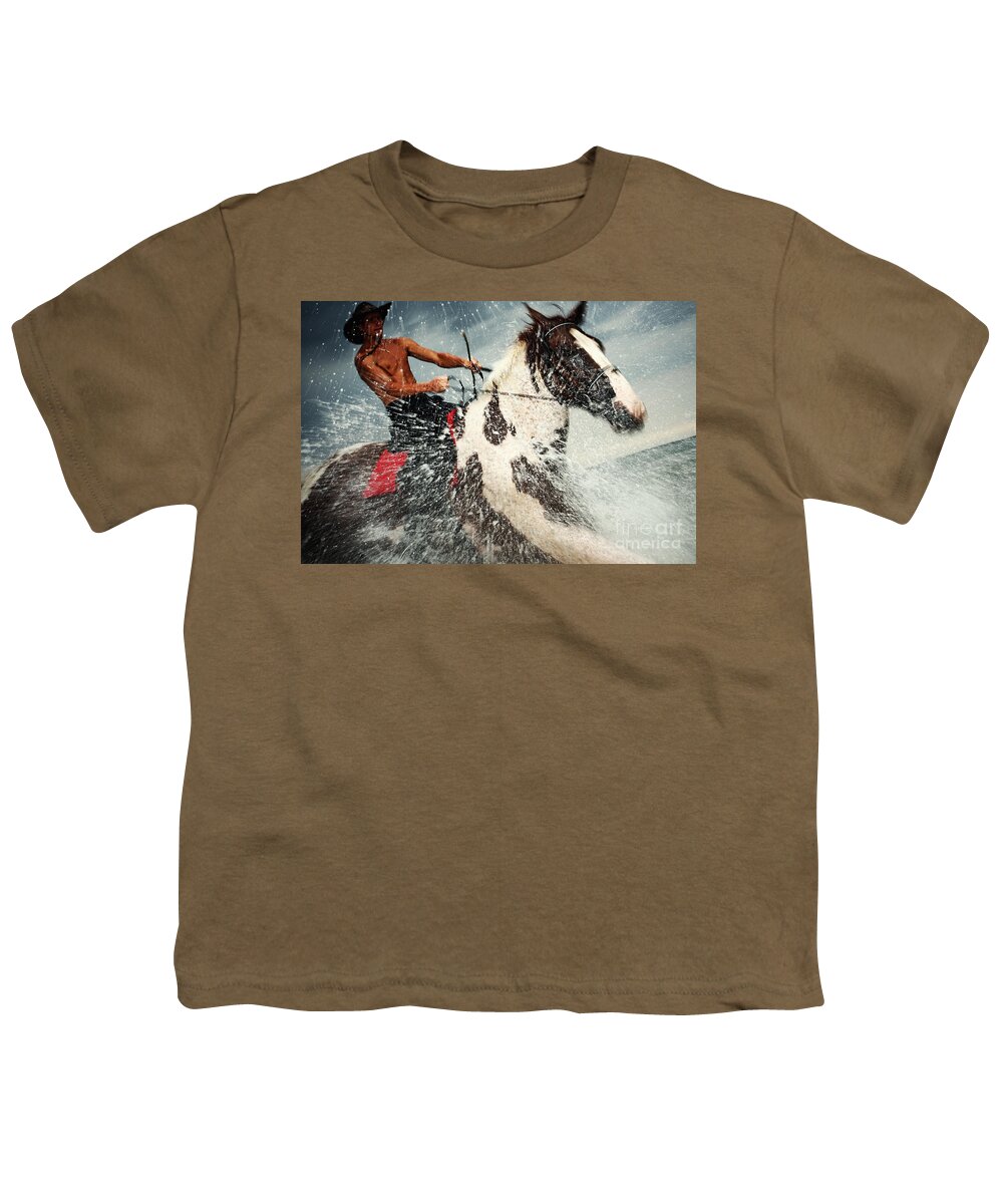 Horse Youth T-Shirt featuring the photograph The Storm Horse by Dimitar Hristov