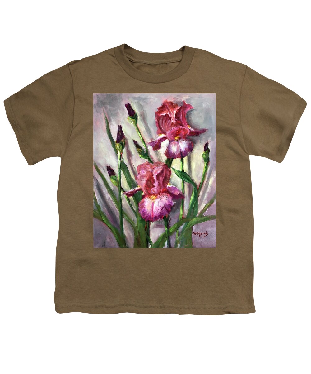 Iris Youth T-Shirt featuring the painting These Days by Rand Burns