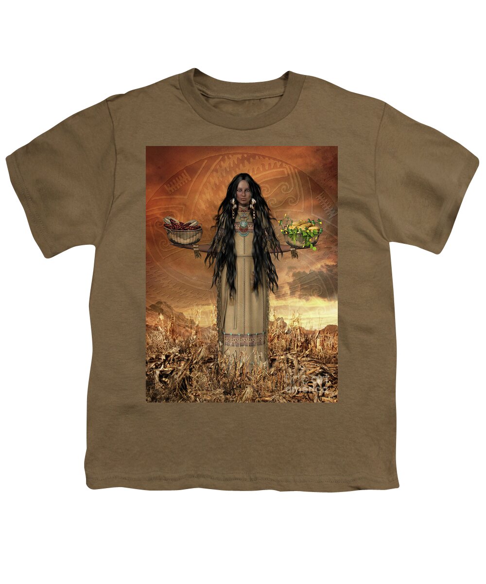 The Three Sisters Youth T-Shirt featuring the digital art Three Sisters by Shanina Conway