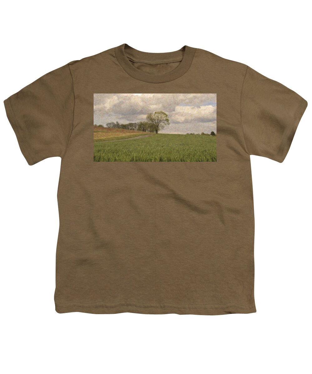 Grass Youth T-Shirt featuring the mixed media Tired Of Being Alone by Trish Tritz