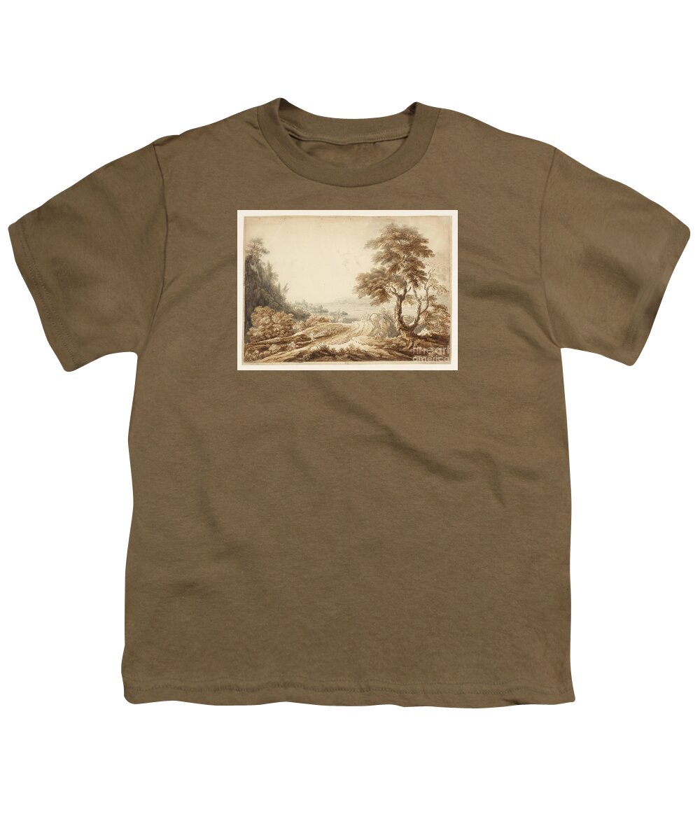 Jean Baptiste Claude Chatelain C.1710�c.1758 Title Landscape Composition With A Lake In The Distance. Forest Youth T-Shirt featuring the painting Title Landscape Composition with a Lake in the Distance by MotionAge Designs