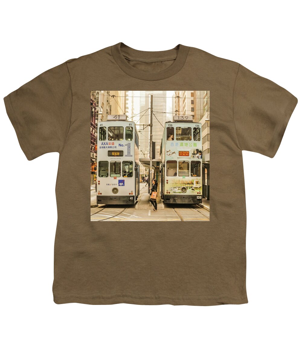 Transportation Youth T-Shirt featuring the photograph Tram by Hyuntae Kim