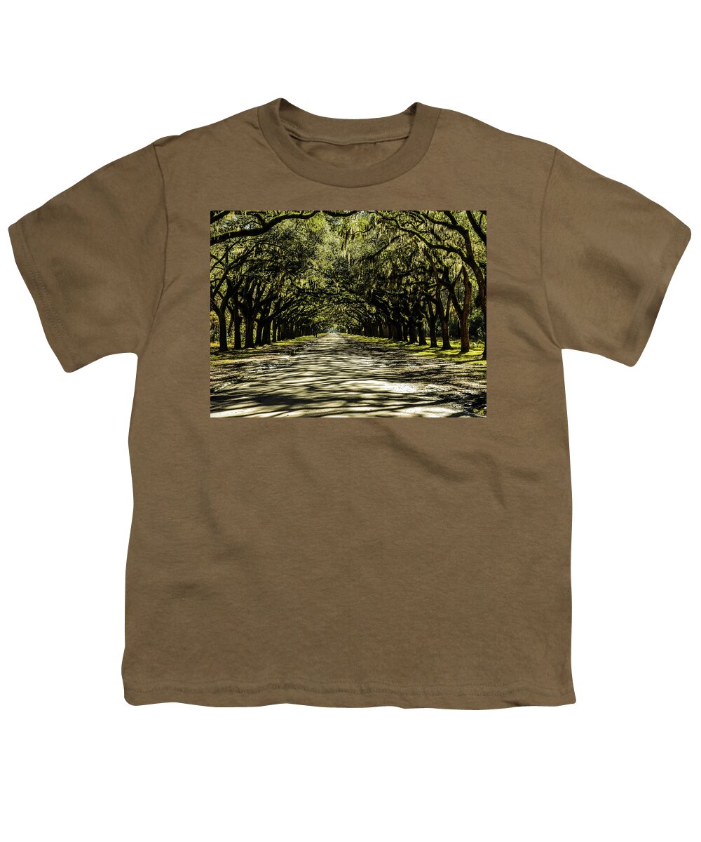 Trees Youth T-Shirt featuring the photograph Tree Covered Approach by Chuck Brown