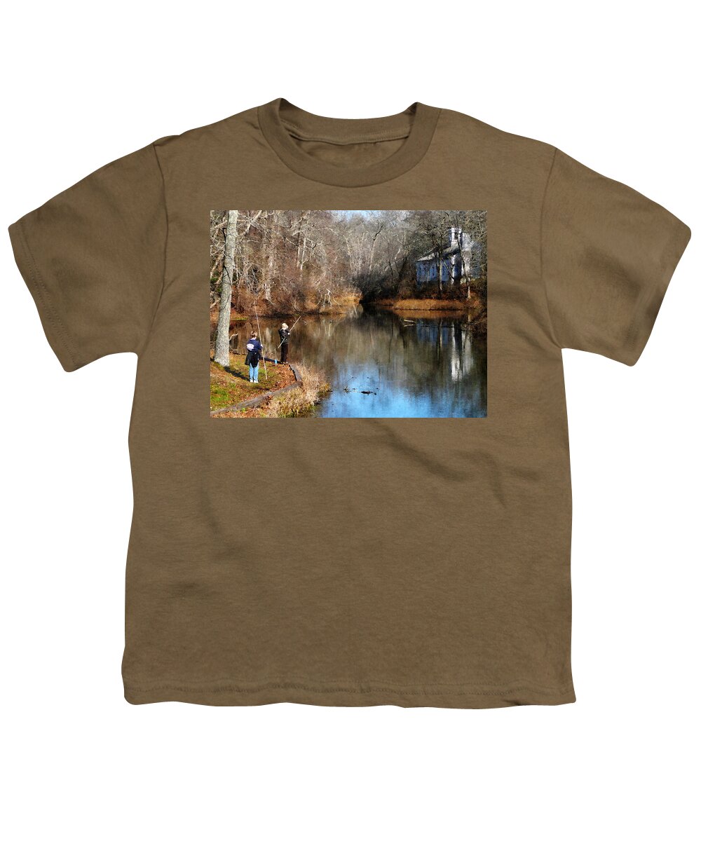 Nature Youth T-Shirt featuring the photograph Two Boys Fishing by Susan Savad