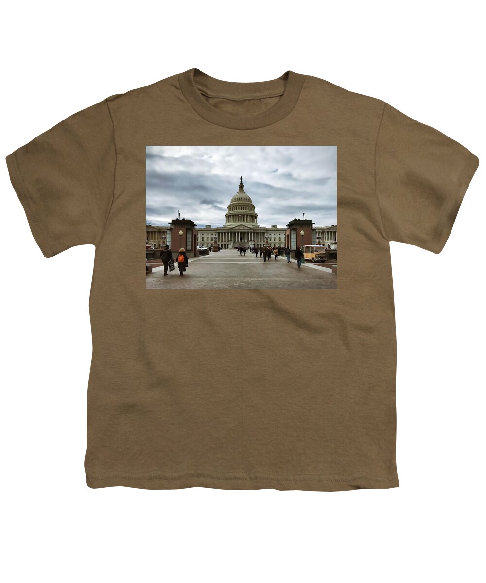 Capitol Youth T-Shirt featuring the photograph U.S. Capitol Building by Chris Montcalmo
