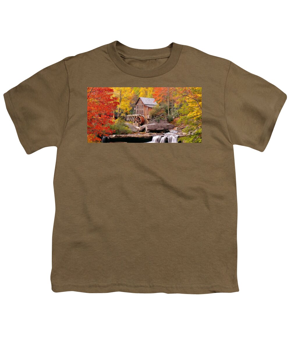 Photography Youth T-Shirt featuring the photograph Usa, West Virginia, Glade Creek Grist by Panoramic Images