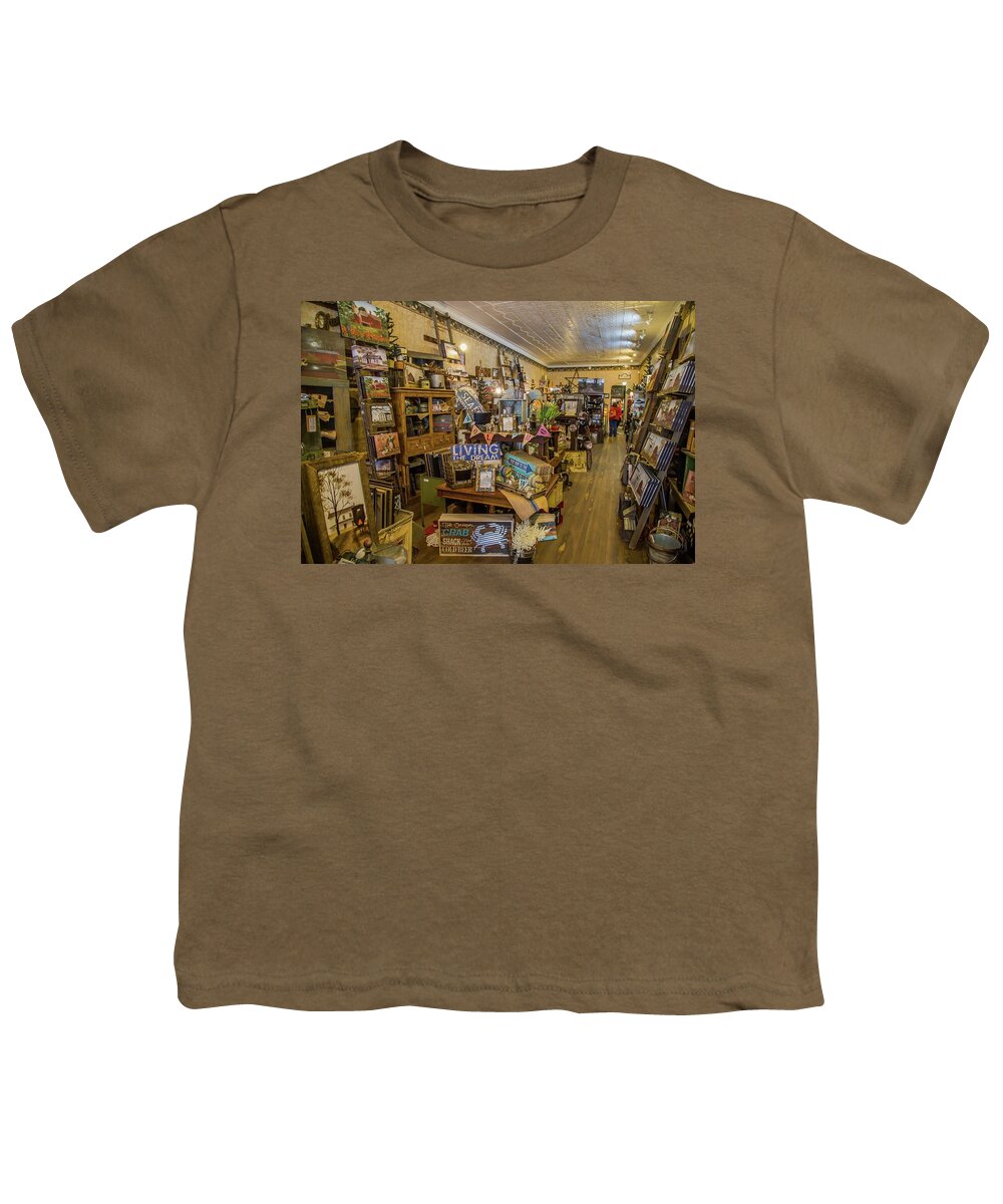 Antiques Youth T-Shirt featuring the photograph Variety Store Interior by Kevin Craft