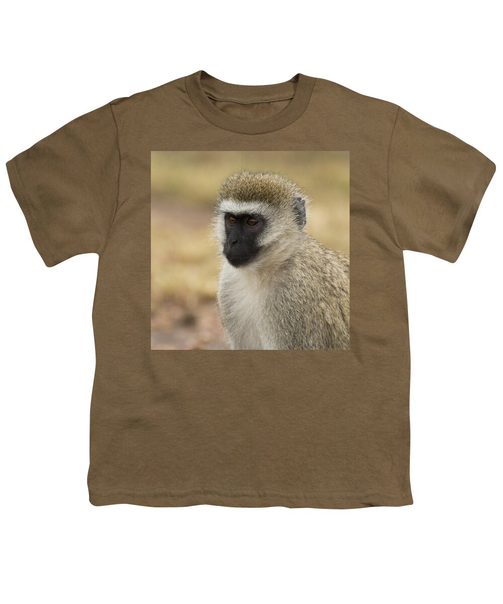 Monkey Youth T-Shirt featuring the photograph Vervet Monkey by Ramabhadran Thirupattur