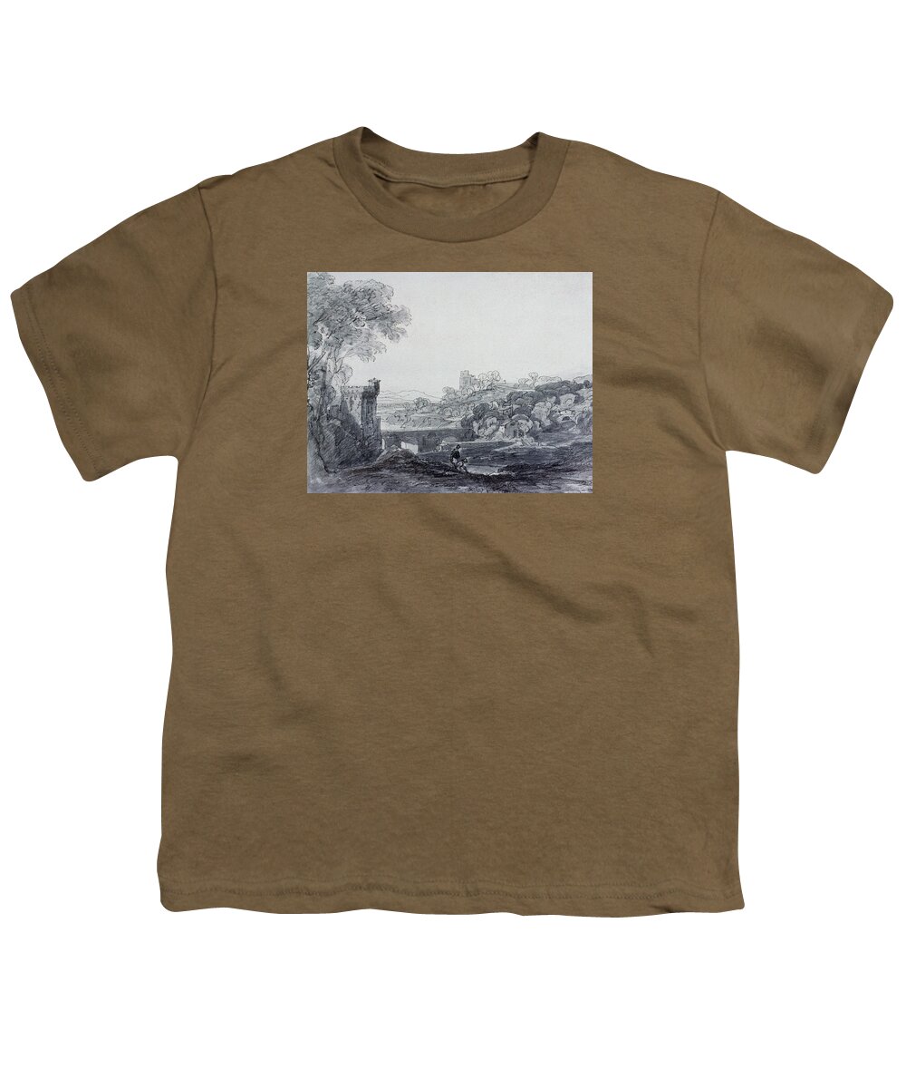 Countryside Youth T-Shirt featuring the photograph View in Italy by Augustus Wall Callcott