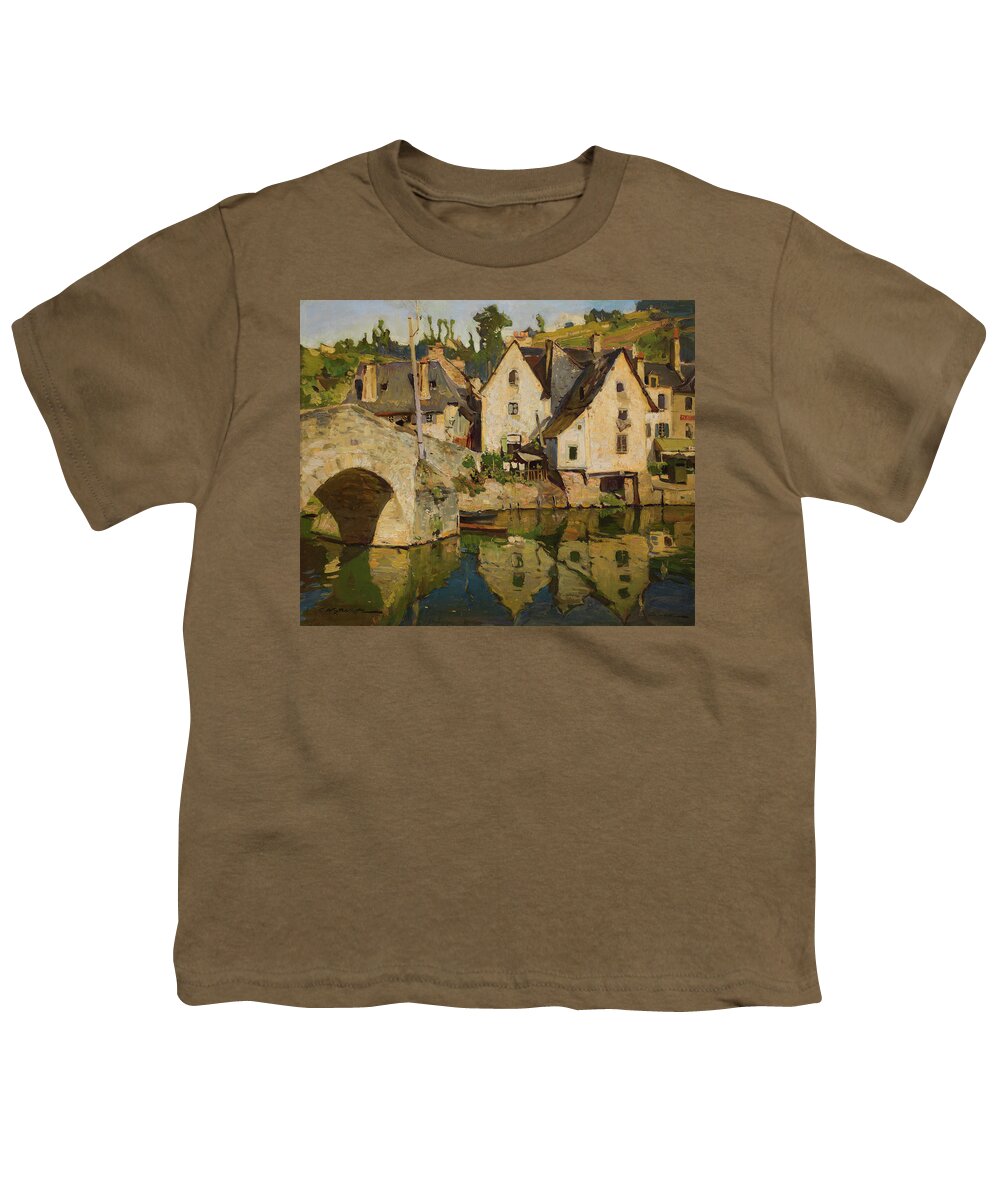 Westchilov Youth T-Shirt featuring the painting View of Dinan by MotionAge Designs