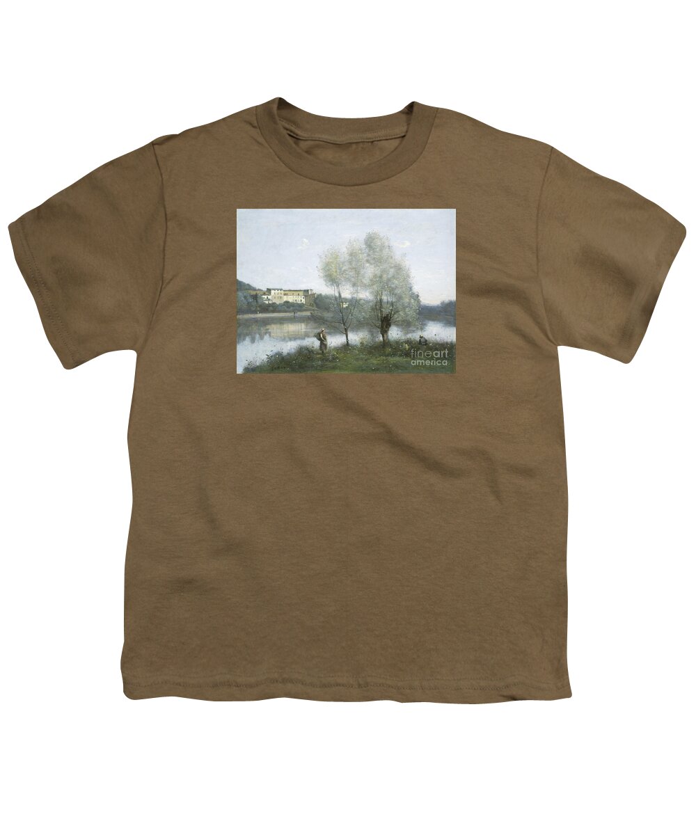 Jean-baptiste-camille Corot Youth T-Shirt featuring the painting Ville Davray by MotionAge Designs