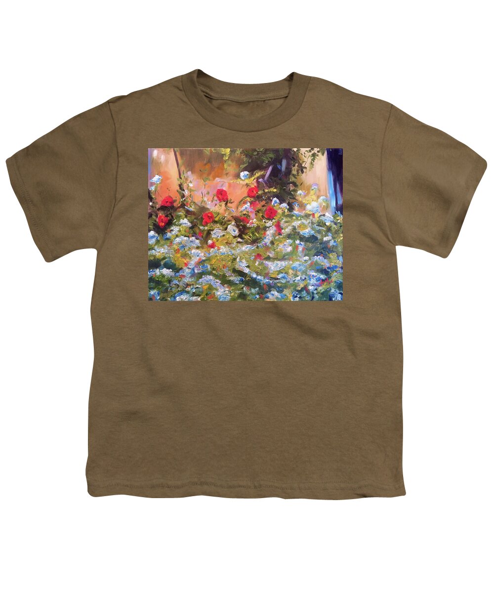 Youth T-Shirt featuring the painting Villefranche Blossums by Josef Kelly