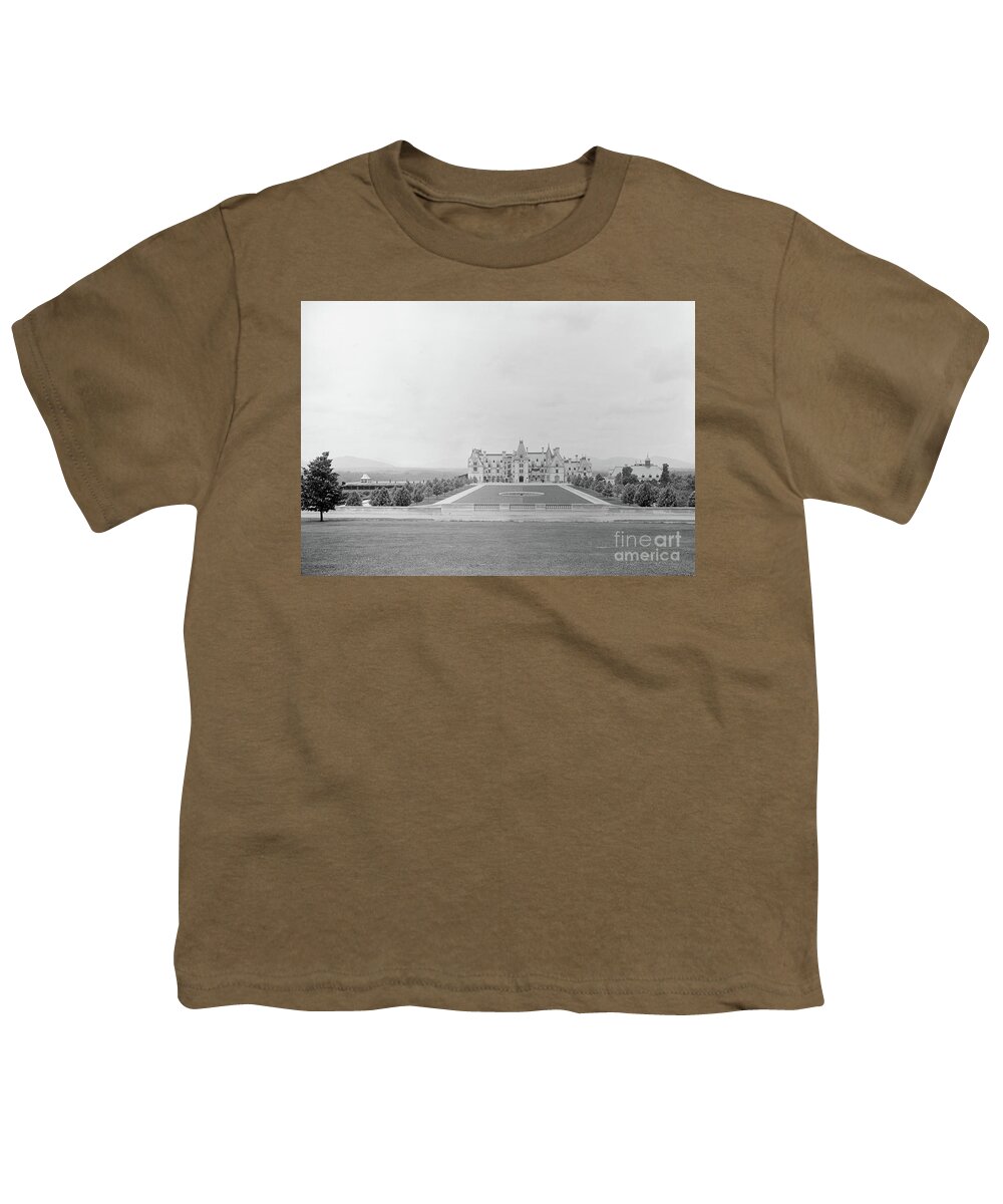 Biltmore Estate In 1895 Youth T-Shirt featuring the photograph Vintage Biltmore Circa 1896 by Dale Powell