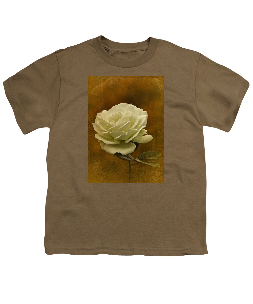White Rose Youth T-Shirt featuring the photograph Vintage November White Rose by Richard Cummings