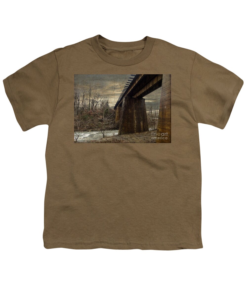Photoshop Youth T-Shirt featuring the photograph Vintage Railroad Trestle by Melissa Messick