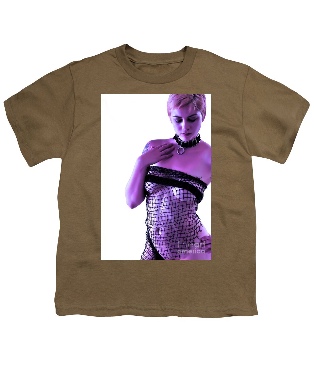 Fetish Photographs Youth T-Shirt featuring the photograph Violet straps by Robert WK Clark