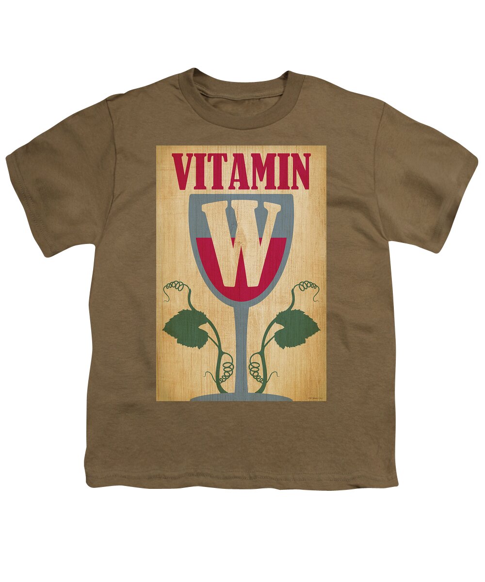 Wine Sign Youth T-Shirt featuring the digital art Vitamin W by WB Johnston