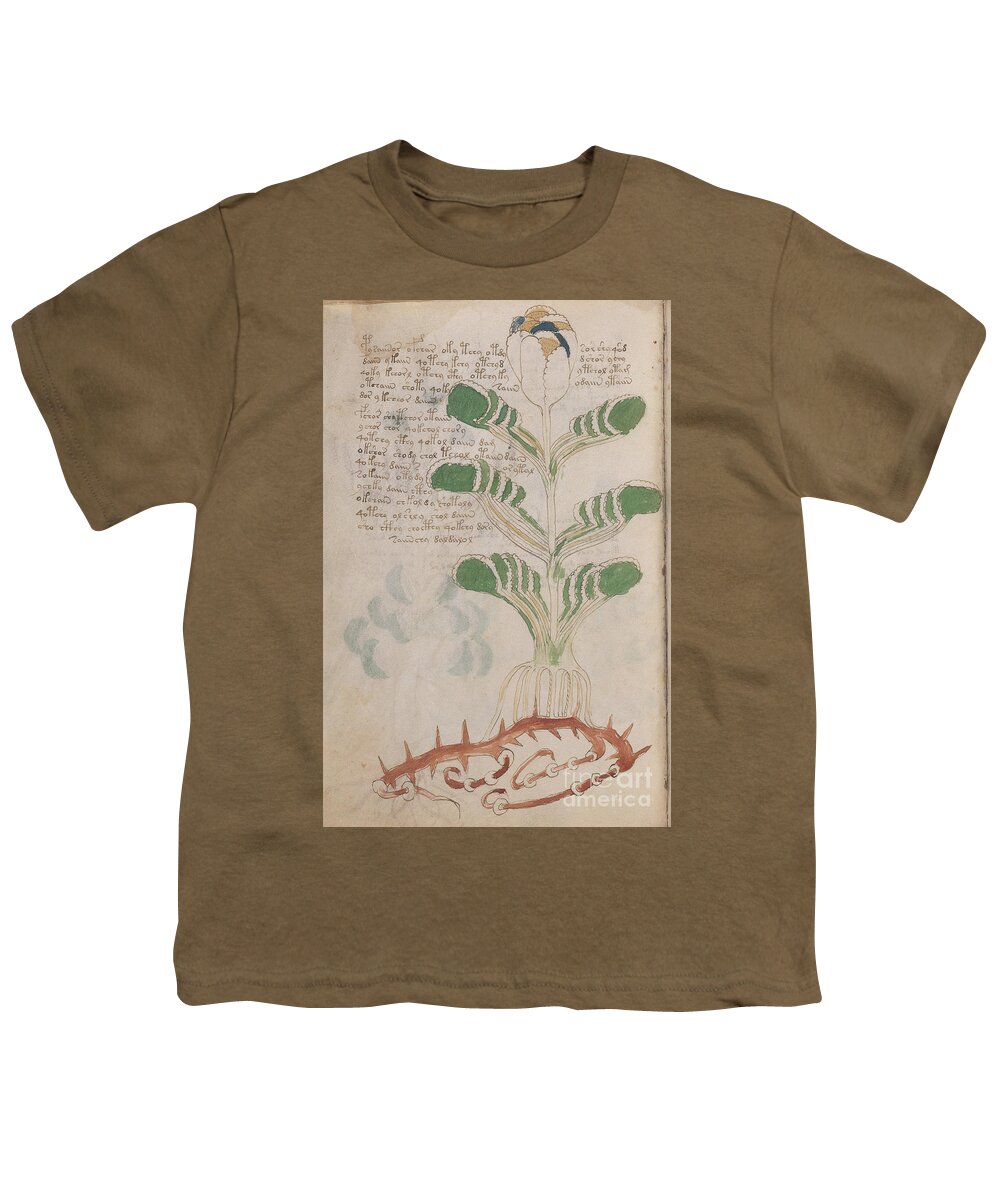 Plant Youth T-Shirt featuring the drawing Voynich flora 05 by Rick Bures