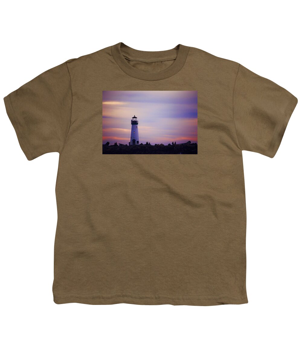 Lighthouse Youth T-Shirt featuring the photograph Walton Lighthouse by Lora Lee Chapman