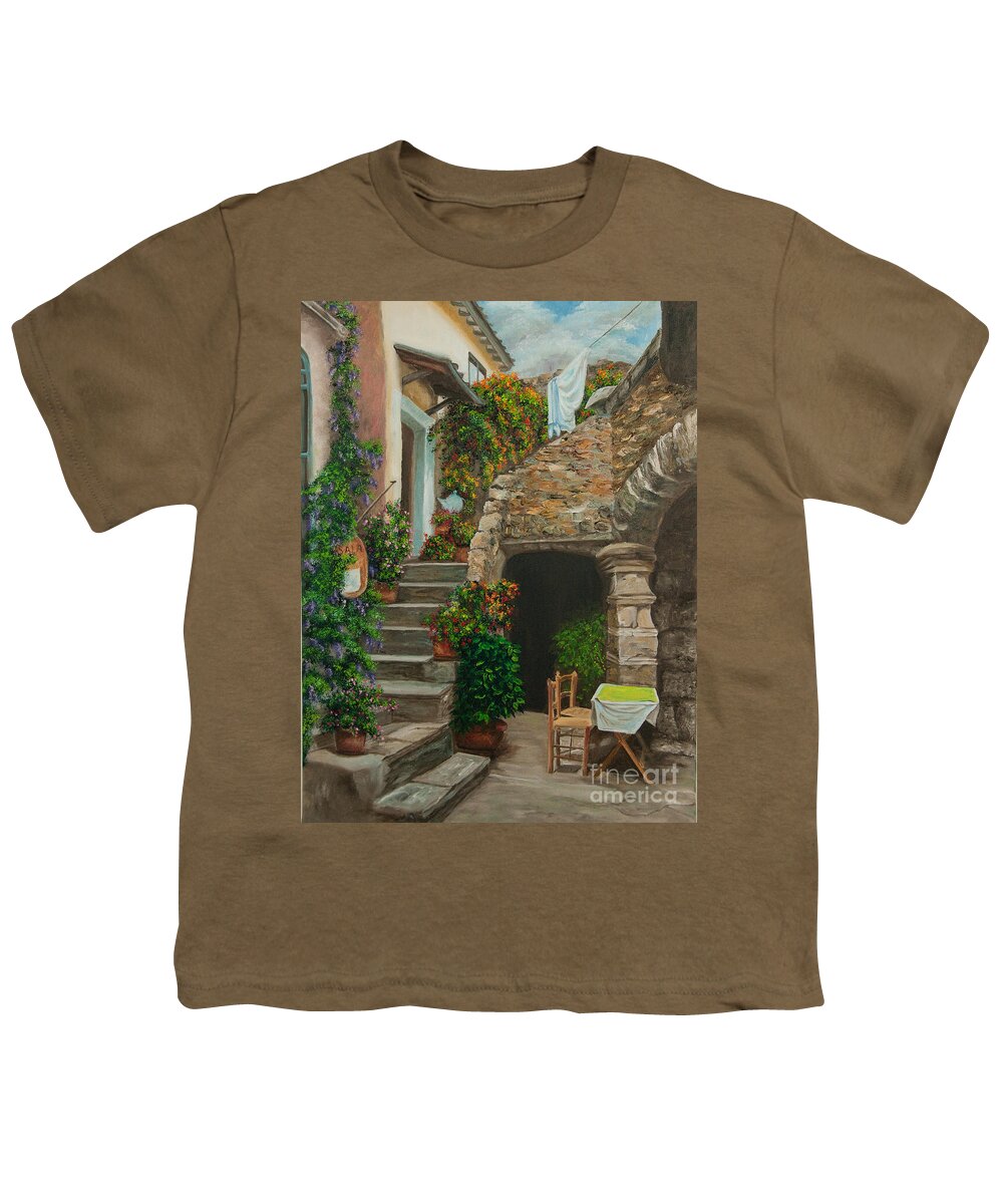 Italian Painting Youth T-Shirt featuring the painting Wash Day by Charlotte Blanchard