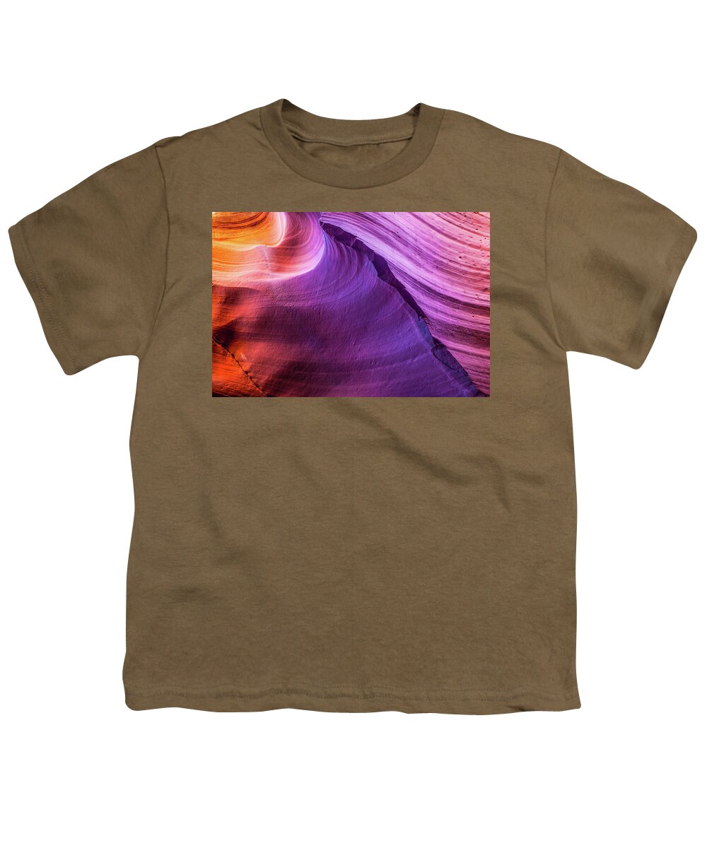 Wave Youth T-Shirt featuring the photograph WaterHole Canyon Wave by Lon Dittrick