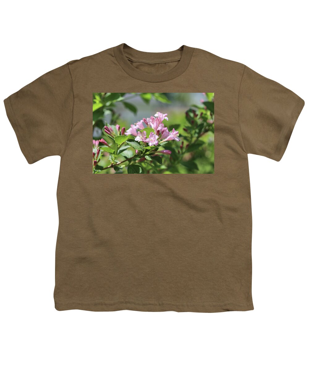 Weigela Youth T-Shirt featuring the photograph Weigela Pink Princess by Theresa Campbell
