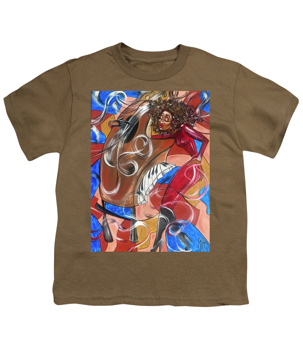 Music Youth T-Shirt featuring the painting Whimsical Texture by Artist RiA