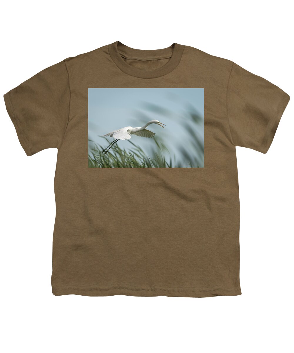 Great Egret Youth T-Shirt featuring the photograph White Egret 2016-2 by Thomas Young