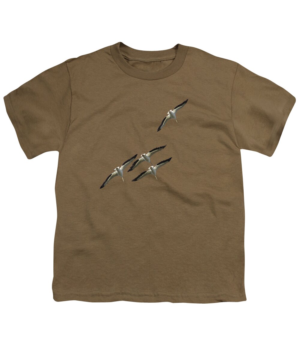White Youth T-Shirt featuring the photograph White Pelicans Transparency by Richard Goldman