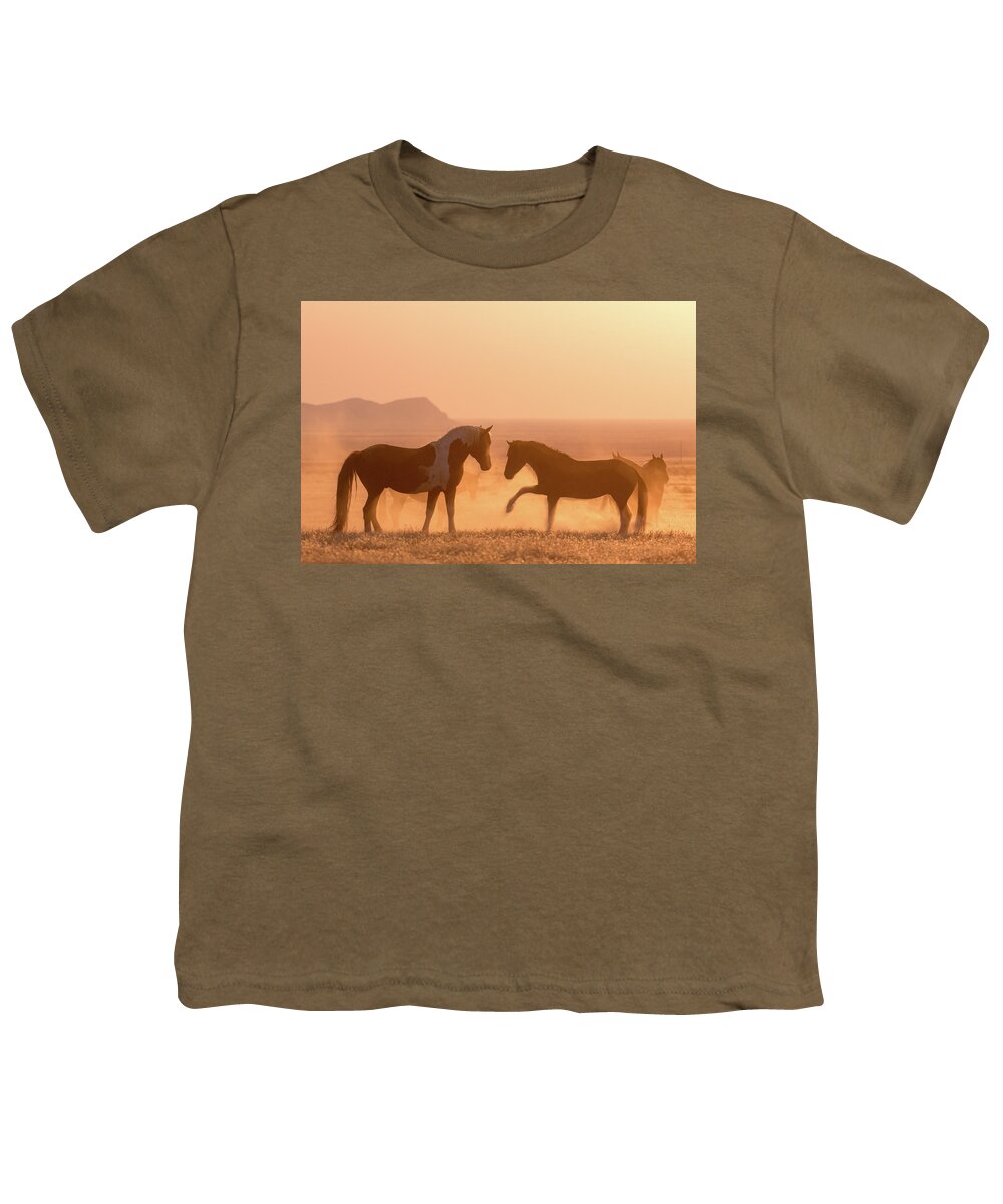 Horse Youth T-Shirt featuring the photograph Wild Horse Glow by Wesley Aston