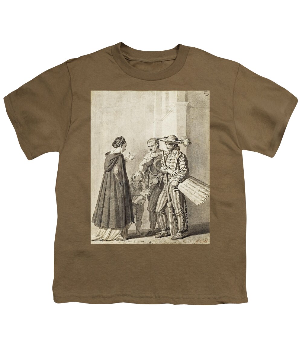 Pierre Henri Revoil Youth T-Shirt featuring the drawing Women of Fribourg in Switzerland by Pierre Henri Revoil