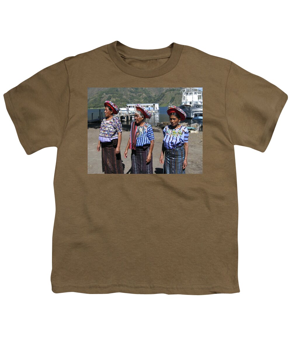 Women Youth T-Shirt featuring the photograph Women of Santiago Atitlan Guatemala by Kurt Van Wagner