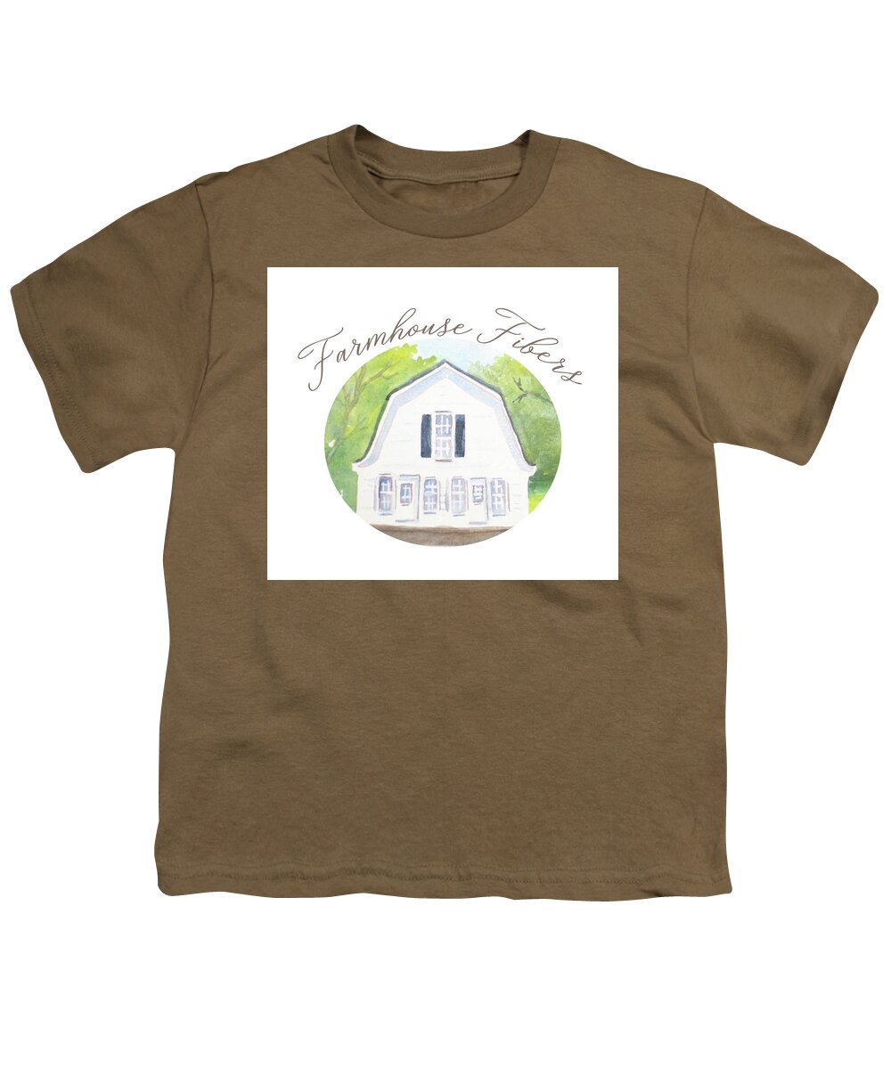 Collage Youth T-Shirt featuring the painting farmhouse Fibers #1 by Judith Young