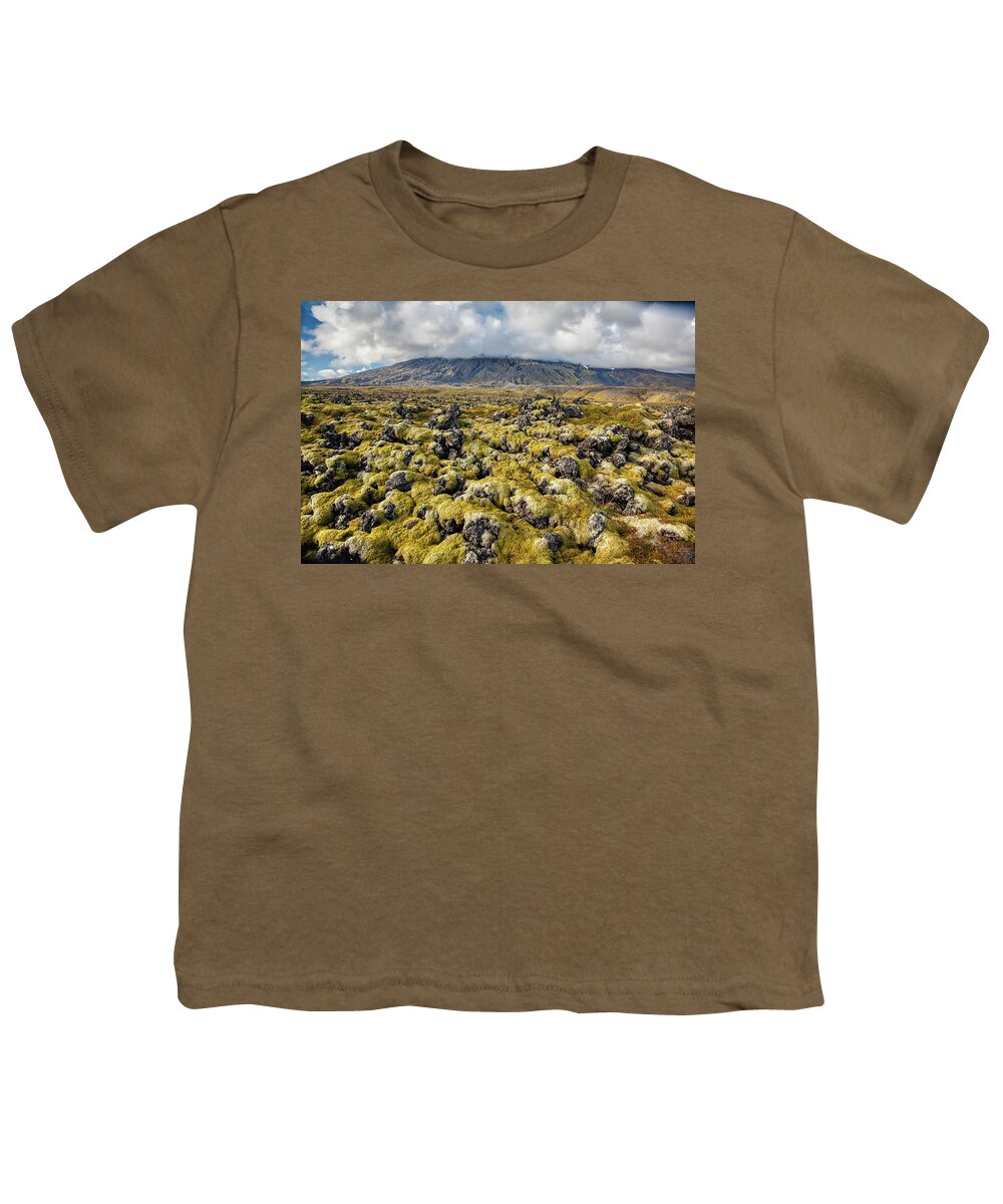 Iceland Youth T-Shirt featuring the photograph Lava Field of Iceland by David Letts