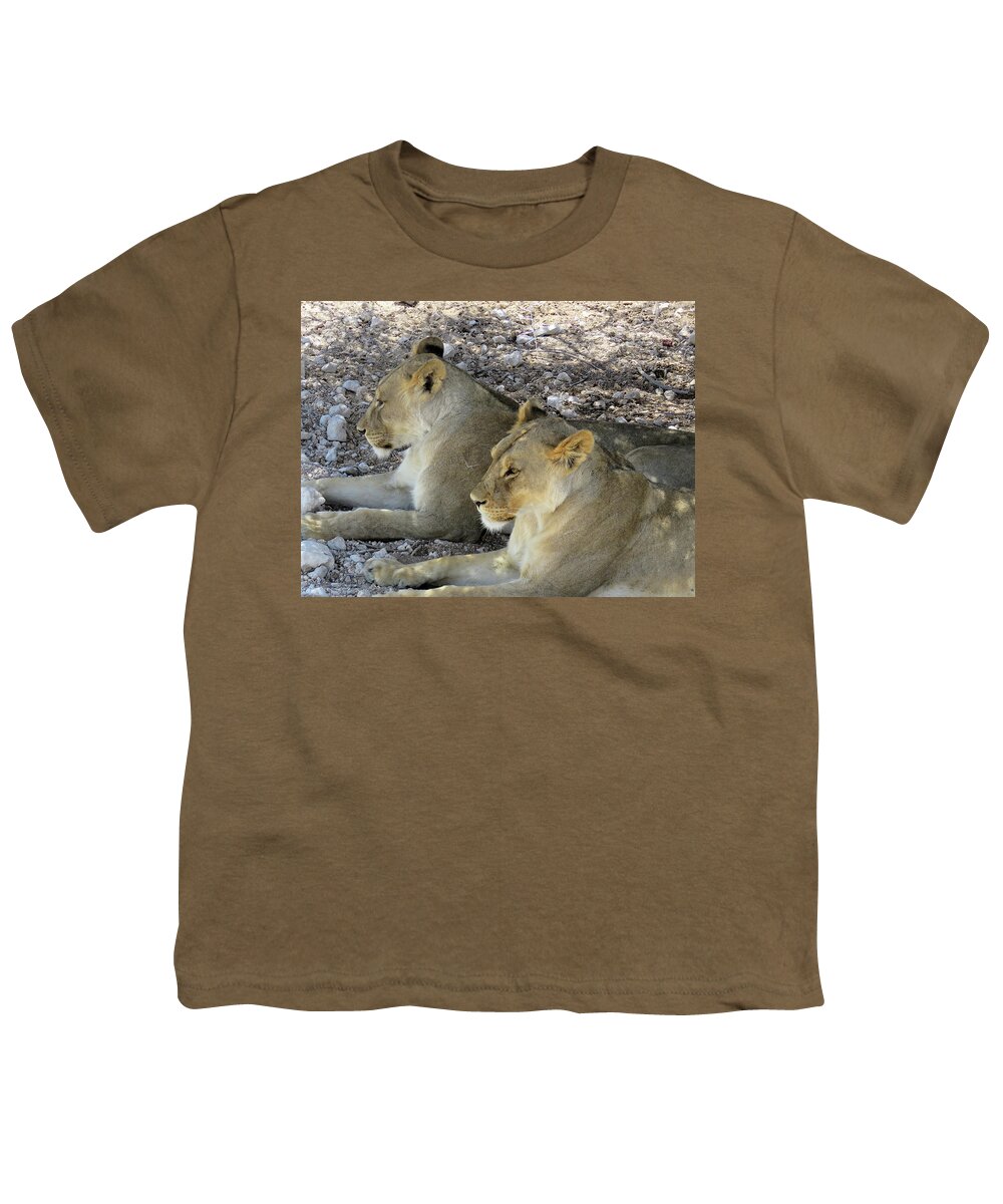 Lions Youth T-Shirt featuring the photograph Lions #1 by Eric Pengelly