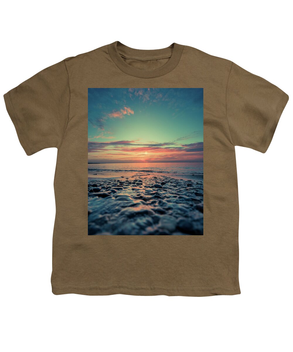 Beach Youth T-Shirt featuring the photograph Lake Erie Sunset #27 by Dave Niedbala